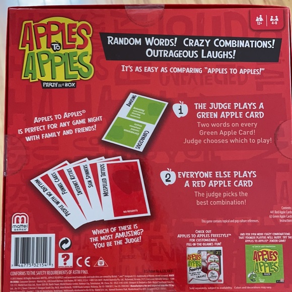 Mattel Toys Apples To Apples Board Game Poshmark